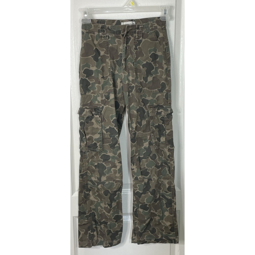Abercrombie Fitch Camo Cargo Pants Womens XXS Green Punk Grunge Skater Street